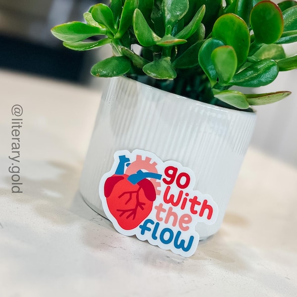 Healthcare Heart Vinyl Sticker - Go With the Flow