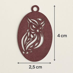 Boucles d’oreilles en papier cartonné.  Hiboux