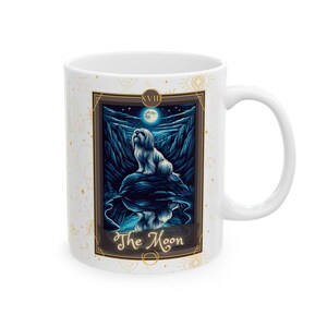 Mug en céramique The Moon Shih Tzu Tarot Card, 11 oz, 15 oz