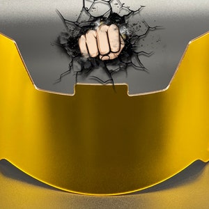 Dark Yellow Gold Chrome Full Size Helmet Visor (Display Only) Riddell Speed/Flex Compatible  Kansas City Chiefs Pittsburgh Steelers