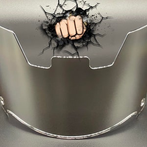 Clear Ice silver Chrome Full Size Helmet Visor (Display Only) Riddell Speed/Flex Compatible