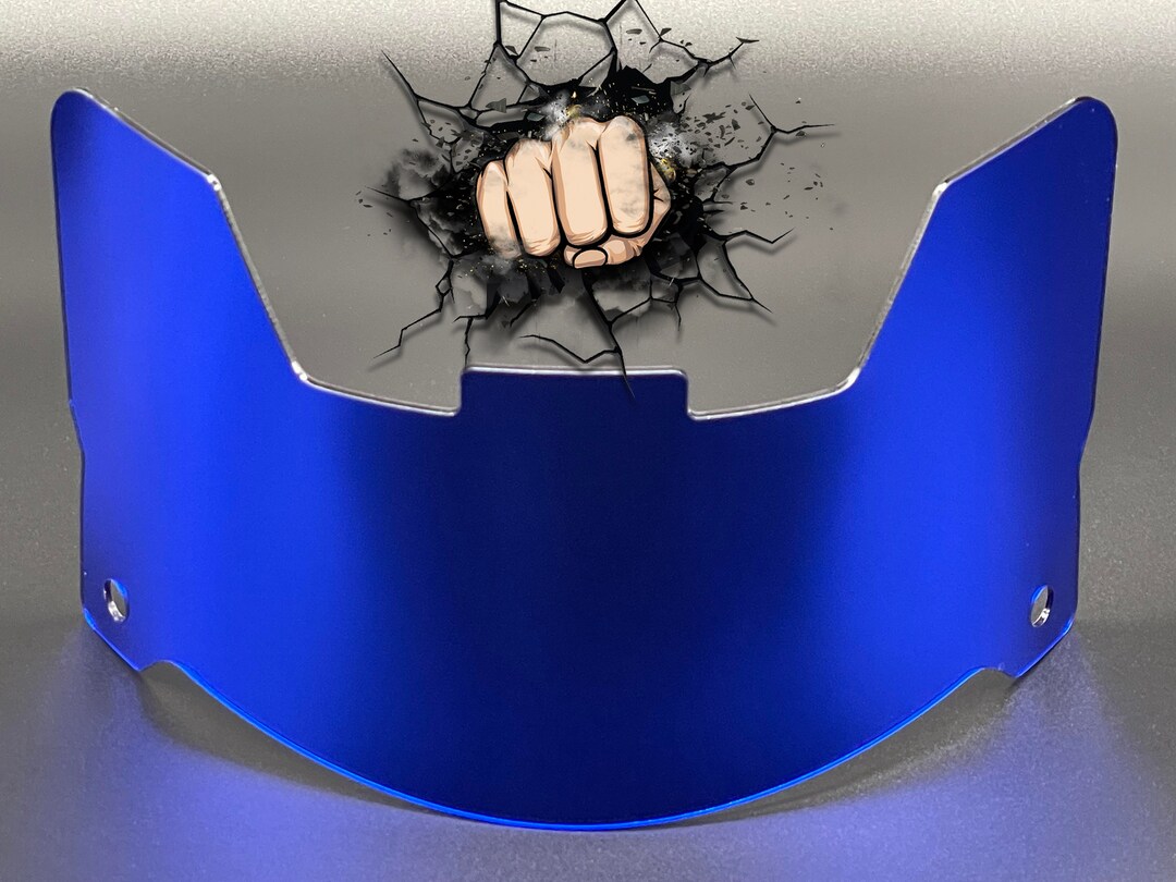 Blue Chrome Full Size Helmet Visor (display Only) Riddell Speed/flex ...