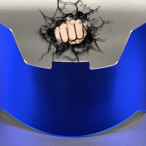 Blue Chrome Full Size Helmet Visor (Display Only) Riddell Speed/Flex Compatible