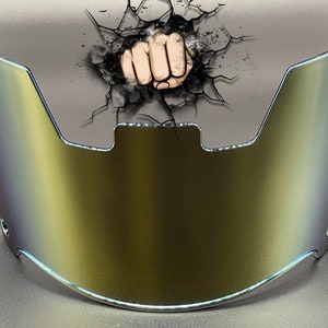 Dark Gold Chrome Full Size Helmet Visor (Display Only) Riddell Speed/Flex Compatible Military STS Series, Halo