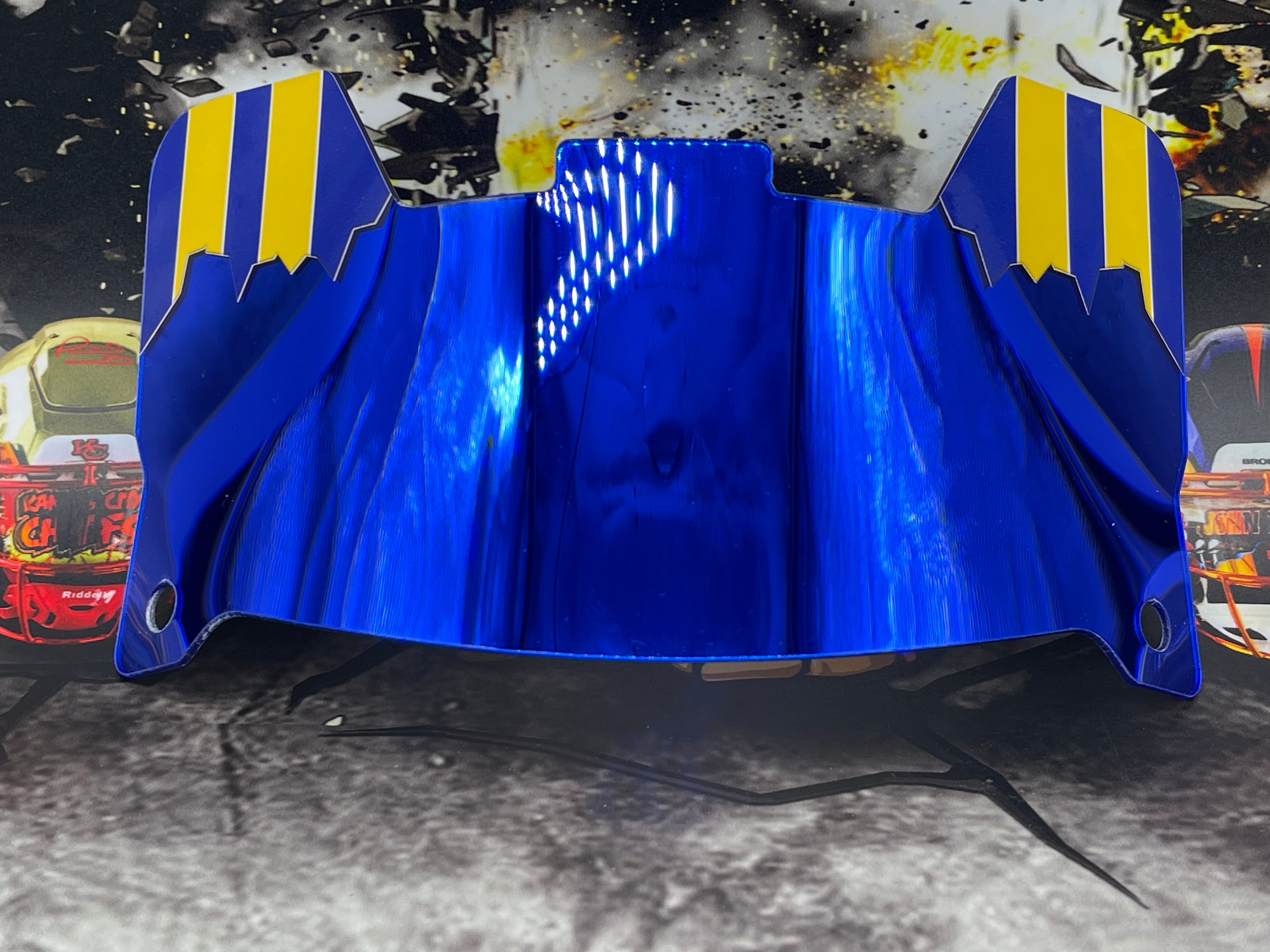 Custom Chrome Full Size Helmet Visor Team Theme Etsy