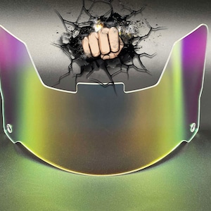 Rainbow Chrome Full Size Helmet Visor (Display Only) Riddell Speed/Flex Compatible
