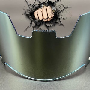Light Gold Chrome Full Size Helmet Visor (Display Only) Riddell Speed/Flex Compatible Military STS Series, Halo