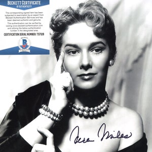 Vera Miles Actress Hand Signed Autograph 8x10 Photo with Beckett BAS COA