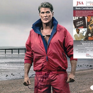 David Hasselhoff Baywatch Actor Hand Signed Autograph 8x10 Photo with JSA COA