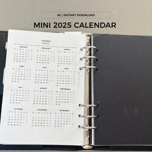 2025 and 2026 Calendar - A5 Planner Inserts - Digital Download