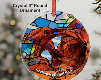 Arches National Park Souvenir Stained Glass Ornament, Zion National Park, Utah Mighty Five, Home Decor, Gift for Nature Lovers