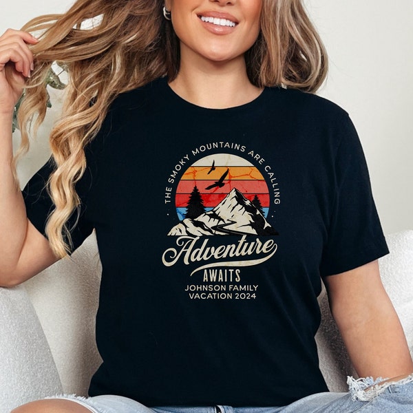 Personalized Smoky Mountains Family Vacation Shirt, Smoky Mountains Adventure Shirt, Custom Group Shirt, Gatlinburg Family Vacation Shirt