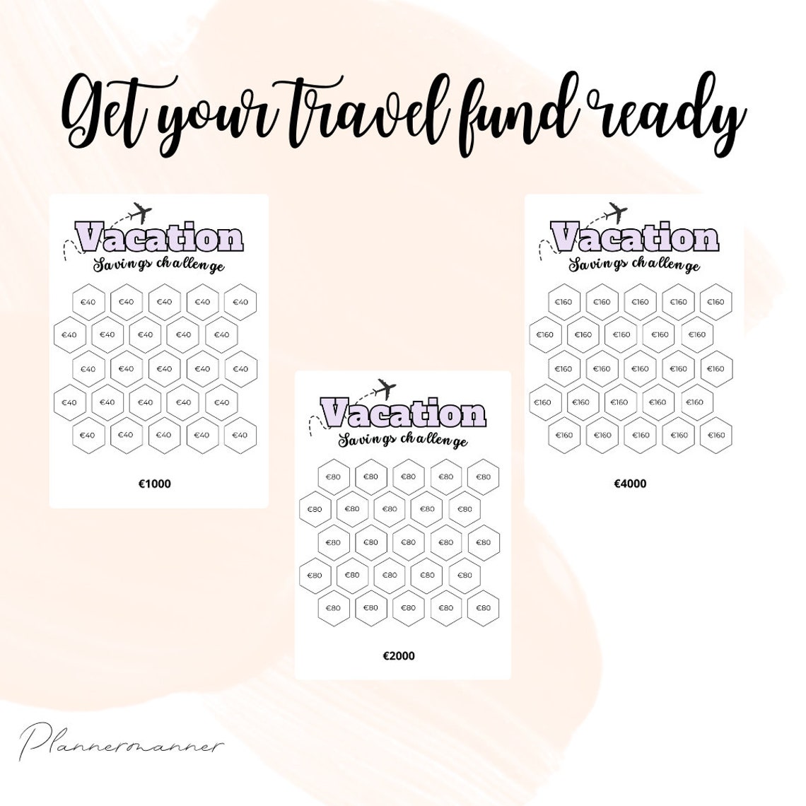 PRINTABLE Vacation Savings Challenge Bundle Savings Challenge Trackers Savings Challenge Travel ...