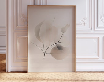 Japandi Leaf Print: Minimalist Scandi Wall Art (Digital Download)