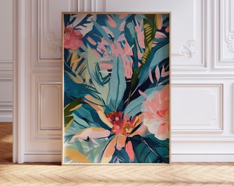 Maximalist Wall Art | Tropical Print | Colorful | Abstract | Tiki Bar Art | Printable | Digital Download