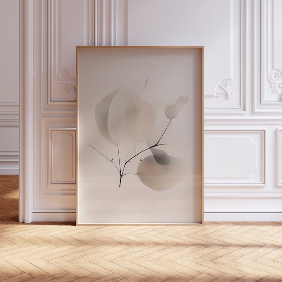 Japandi Leaf Print: Minimalist Scandi Wall Art (Digital Download)