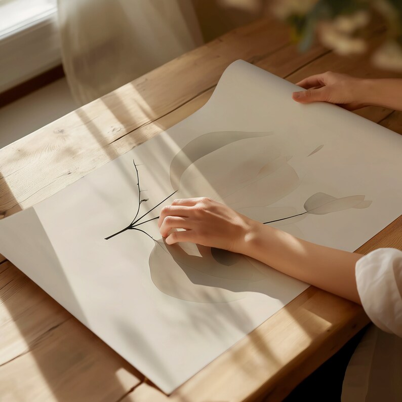 Japandi Leaf Art Poster