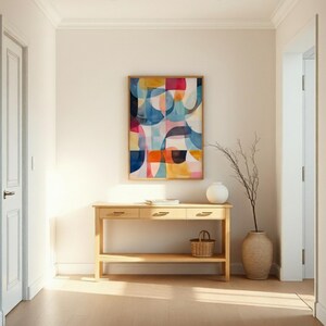 Colorful Abstract Wall Art | Downloadable Print | Pastel Colors | Vintage Modern | Organic Shapes | Warm Colors image 11