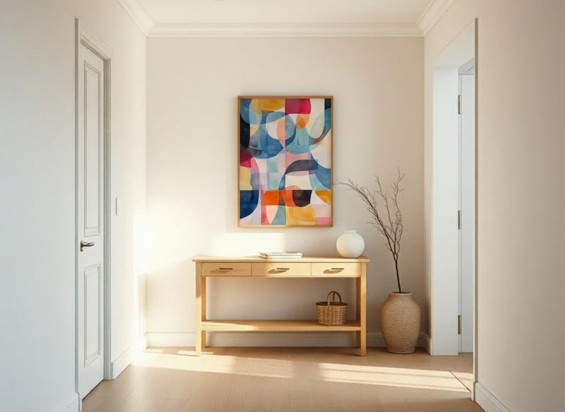 Colorful Abstract Wall Art | Downloadable Print | Pastel Colors | Vintage Modern | Organic Shapes | Warm Colors image 11