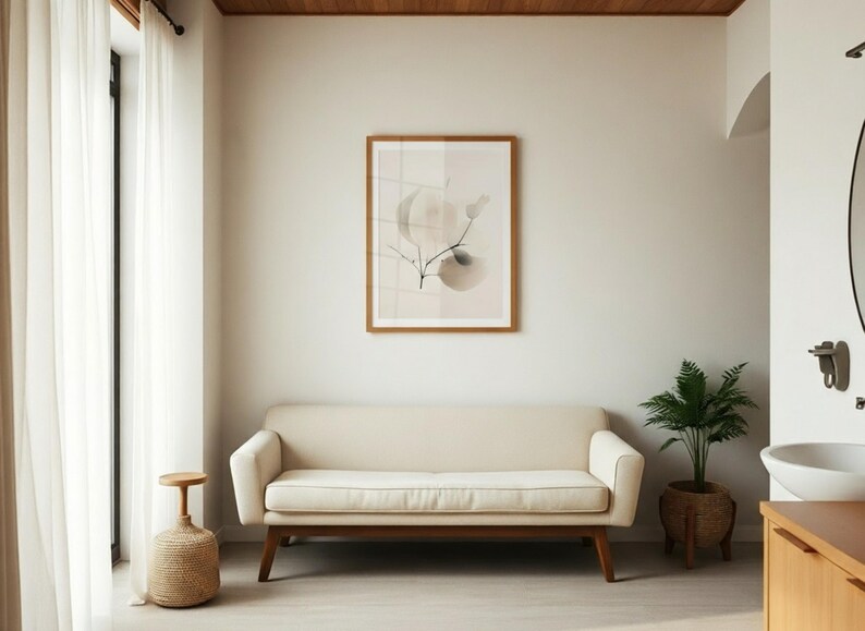 Japandi Leaf Print: Minimalist Scandi Wall Art (Digital Download) image 11