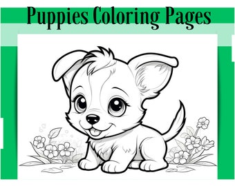 17 Desenhos de Filhotes Fofos para Colorir | Livro de Colorir de Filhotes Adoráveis | PDF para Imprimir
