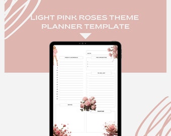 Planner Template Red Rose Theme, Daily Planner, Weekly Planner, Planner ...
