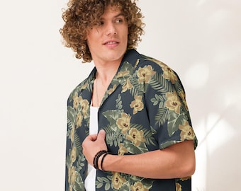 Camisa havaiana inspirada em Kiryu Kazuma | Camisa floral tropical com botões inspirada em Yakuza Kiwami 3 | Camisa de verão estilo japonês