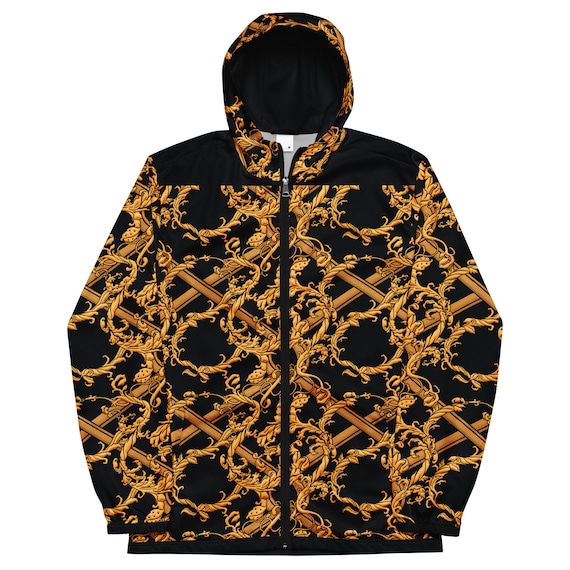 marka AWARD JACKET SUPER120s 美品 Yakuza Inspired Men's Windbreaker: Lightweight Water-resistant