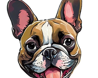 French Bulldog Stickers, Bulldog, Frenchie, Dog Lover, Charming French Bulldog Vinyl Sticker Set, Cute & Expressive Frenchie Decals