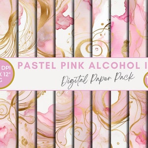 Alcohol ink digital paper Seamless Pattern Printable Scrapbook papers Watercolor Background Textures Pastel pink Alcohol Ink Clipart JPG