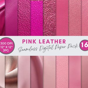 Pink Leather Digital Paper Textures printable leather backgrounds seamless leather pattern suede digital paper junk journal commercial use