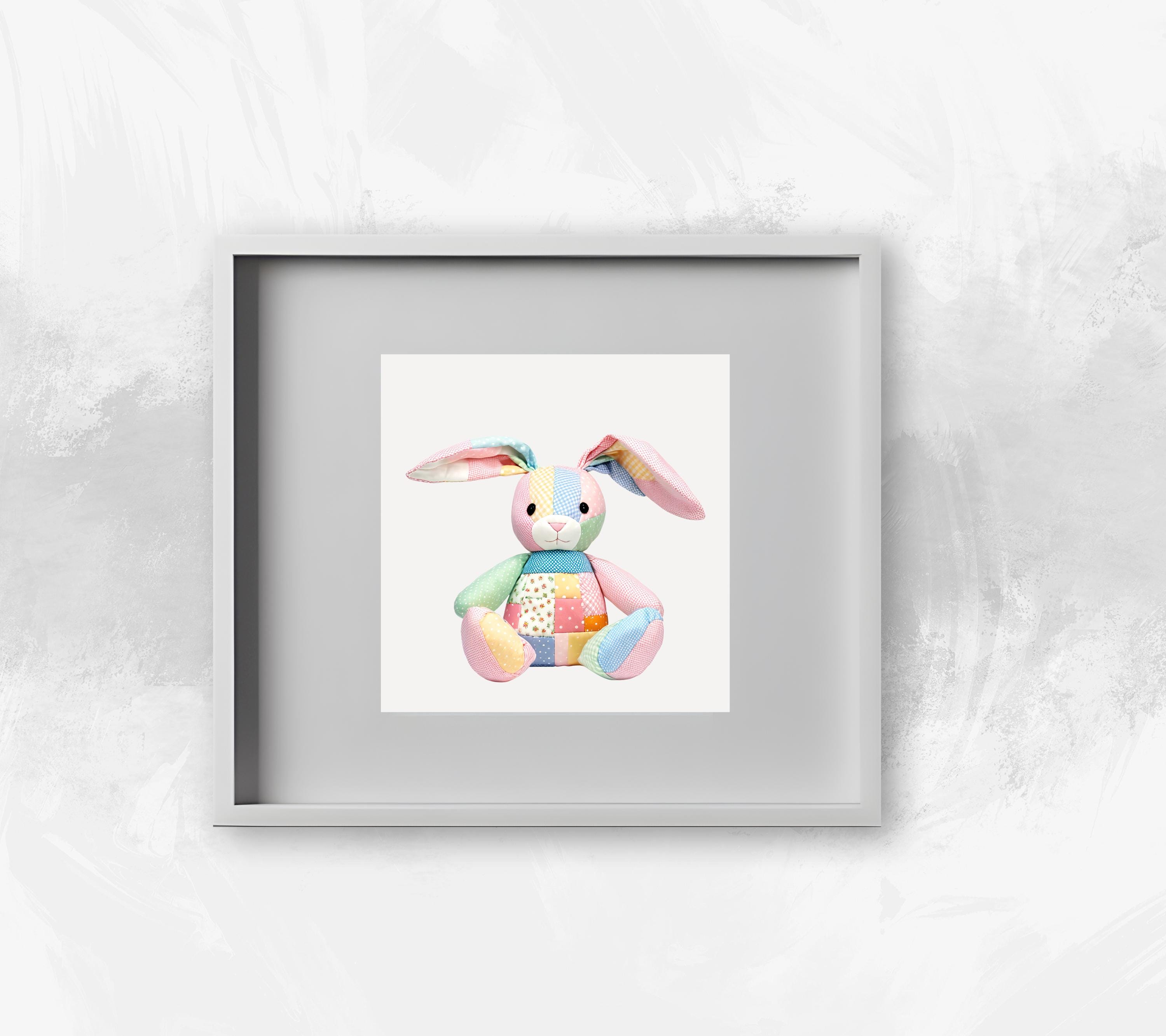 Patchwork Rabbit Teddy Patchwork Toy Bunny Clipart, Stuffed Bunny Clipart, Patchwork Bunnies ...