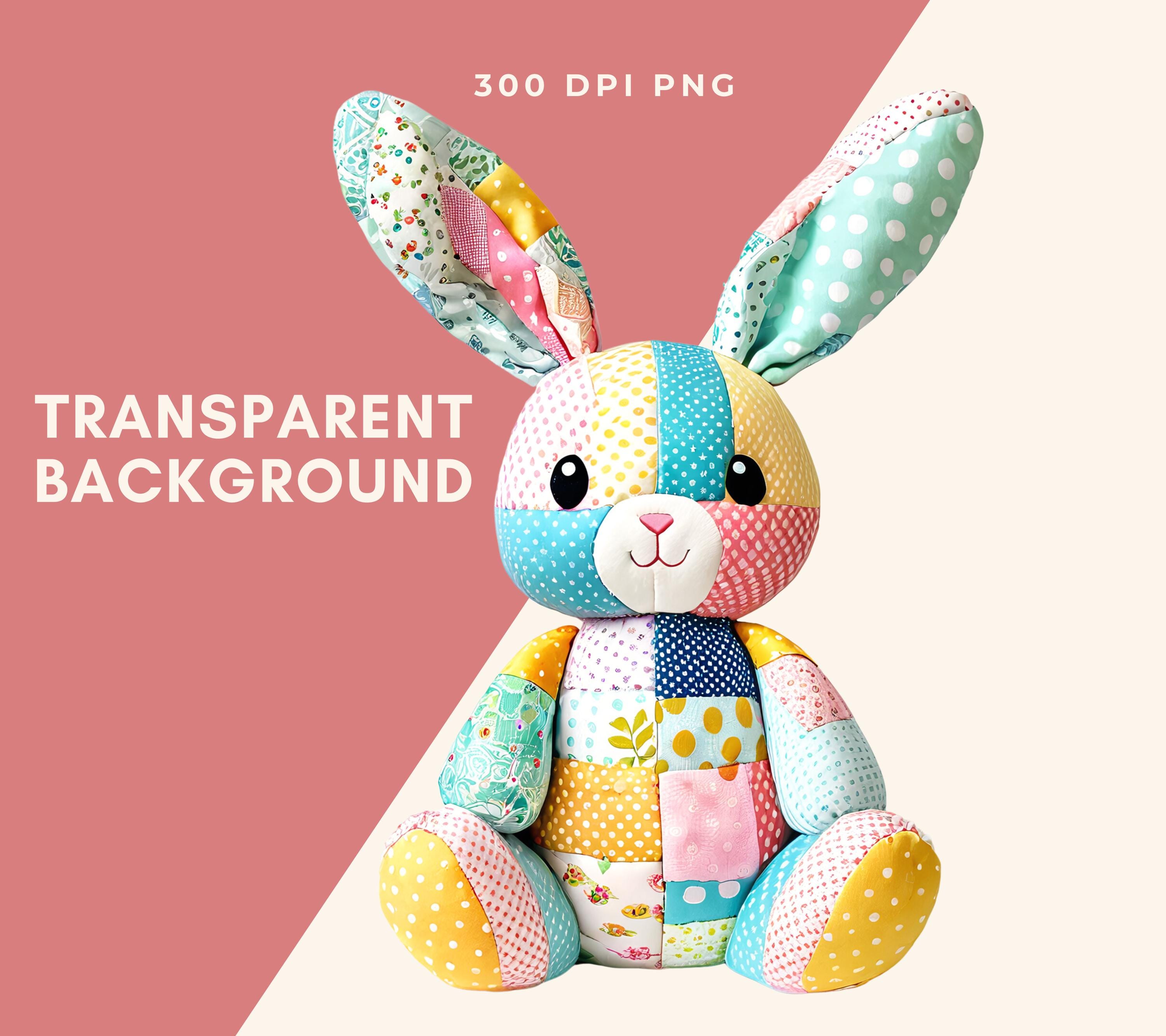 Patchwork Toy Bunny Clipart, Stuffed Bunny Clipart, Patchwork Bunnies ...