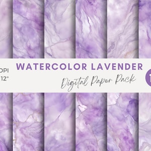 Aquarell Lavendel Digitales Papier Lila Hintergrund Druckbare Lila Marmor Effekt digitale Tapete Pastell Digital Paper pack JPG