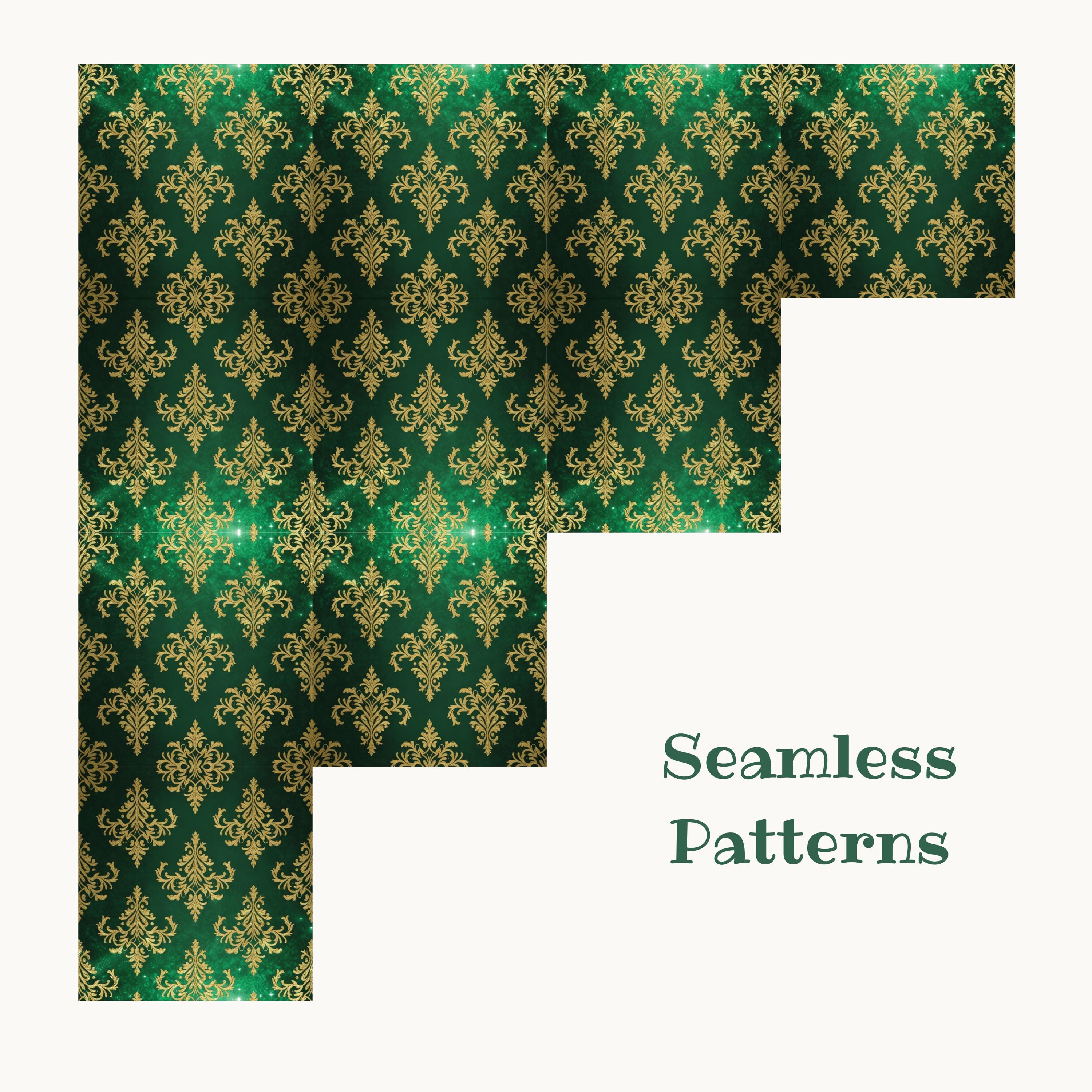 Emerald Green and Gold Digital Paper VOLUME 2, Background Images for ...