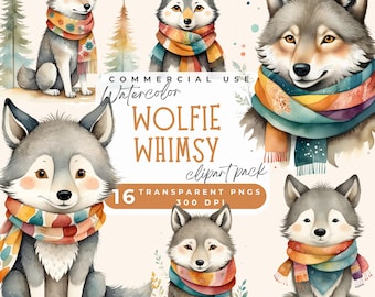 Imágenes prediseñadas de lobo lindo, imágenes prediseñadas de lobo caprichoso, imágenes prediseñadas de lobo de acuarela PNG, imágenes prediseñadas de lobos lindos, lobos de dibujos animados, decoración de guardería, lobos lindos PNG
