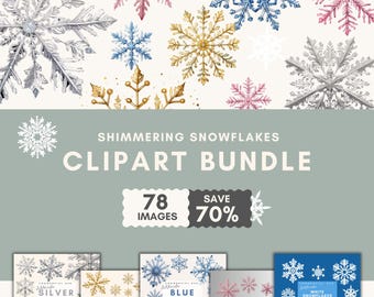 Snowflake Clipart Bundle Watercolor Snow flakes Clip Art snowflakes Clipart PNG Winter snowflakes images, Winter Crafts Printable snowflakes