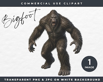 Bigfoot Clipart PNG, Sasquatch Cryptid, Pacific Northwest Monster Clip Art, Mythology Fantasy Creature, Mythical beast Folklore Legend