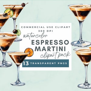Espresso Martini Clipart Watercolor Espresso Martini Clipart Espresso Martini Digital Images, Espresso Martini Graphics Espresso Martini PNG