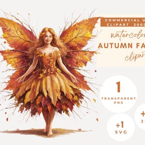 Autumn fairy clipart, Fall fairy clipart, Watercolor Woodland Forest Fairy, Autumn Garden Baby Shower, Card Making, Commercial use PNG