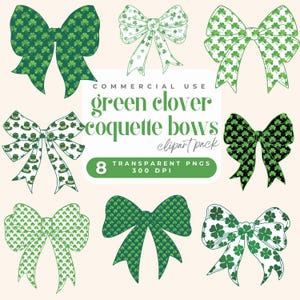 Lazos de trébol verde, Lazos del día de San Patricio, Lazo del día de San Patricio PNG Clipart, Lazo de trébol Png, Lazo de coqueta de la suerte Png Lazo verde irlandés png