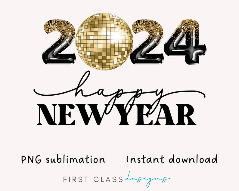Happy New Year PNG, Happy New Year 2024 PNG, 2024 Clipart, Happy New