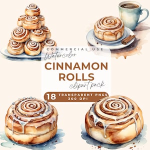 Cinnamon roll clipart, Digital Food  Clip Art, Cute Breakfast Pastry Dessert PNG, Junk Journaling, Scrapbook, Digital Download, Transparent