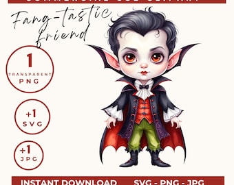 Cute vampire clipart, Halloween Vampire Cute Clip Art, Spooky Dracula Illustrations Digital Graphics Printable Decorations, Commercial Use