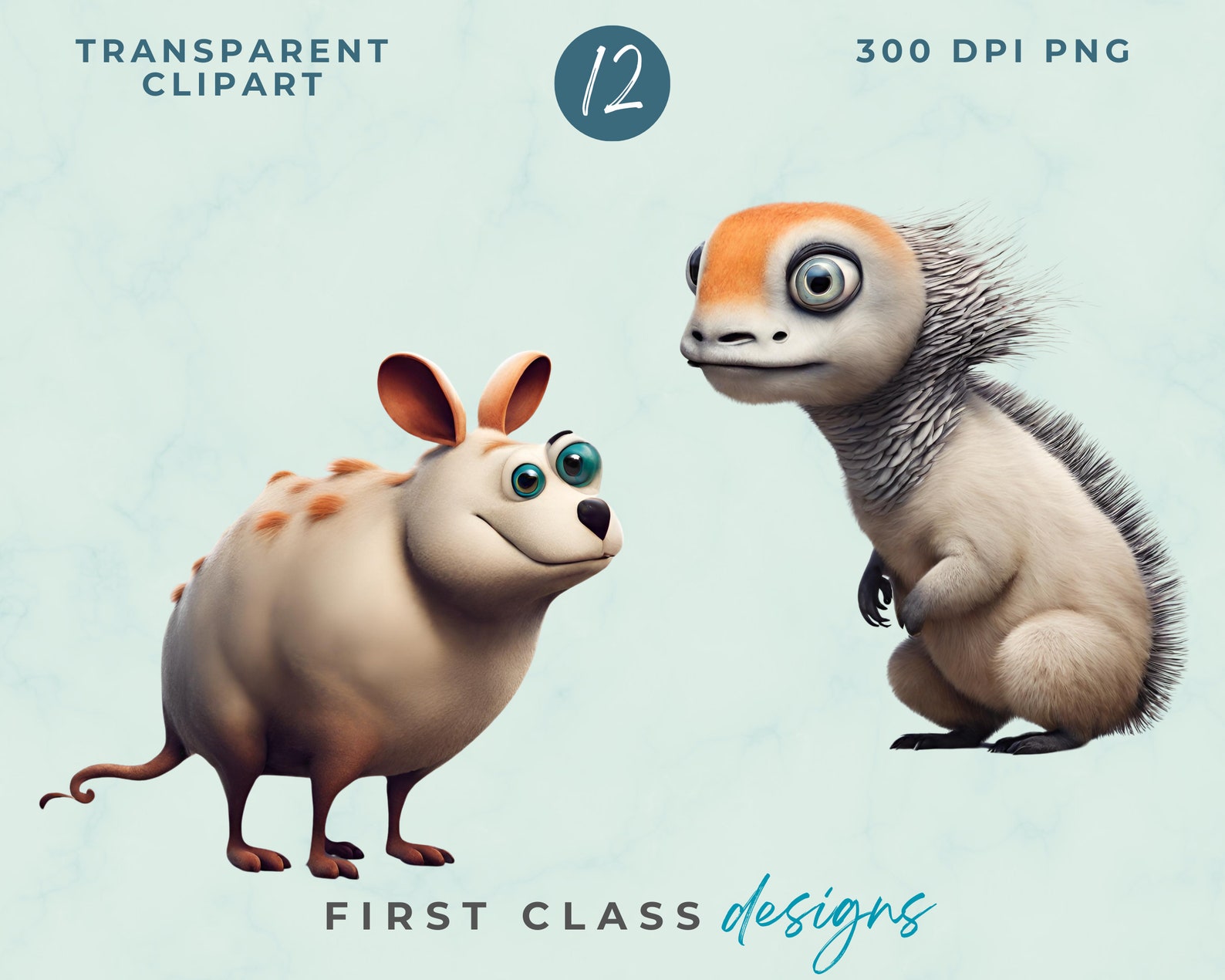 Quirky Weird Creatures Clipart, Quirky Animals Clipart, Funny Animals ...