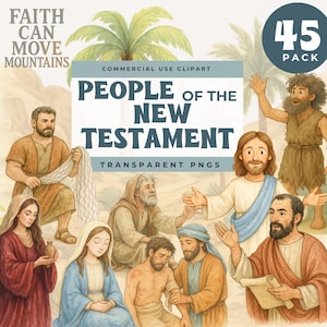 Neues Testament Zeichen Clipart, Neues Testamente Bibel Zeichen Clip Art, Christliche Szene PNGs, Abbildungen der Bibelgeschichte, Jesus PNG-Bundle