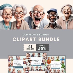 Funny old people clipart triple pack, clipart value bundle old people, Old Lady Clipart, Funny old ladies clipart, Funny old men clipart