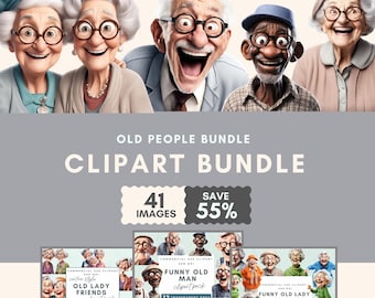 Funny old people clipart triple pack, clipart value bundle old people, Old Lady Clipart, Funny old ladies clipart, Funny old men clipart
