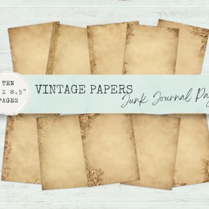 Junk Journal  Pages, Printable Journal Pages Art Journal Pages Junk Journal single pages Vintage papers Digital Vintage Papers Ephemera Pack