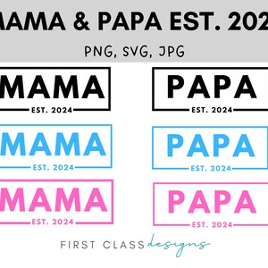 Maman HNE 2024 Papa HNE 2024 nouveaux parents 2024 nouveau bébé 2024 maman 2024 papa 2024 png cadeau nouveau bébé cadeau nouveaux parents téléchargement immédiat
